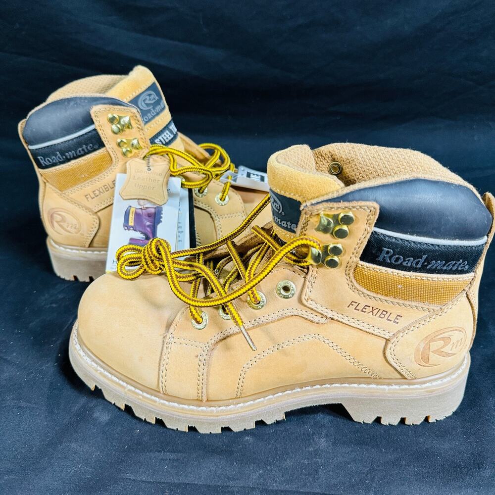 Roadmate Men's Steel Toed Work Boots Size 7 Shock Absorbing Flex Gravel-103S